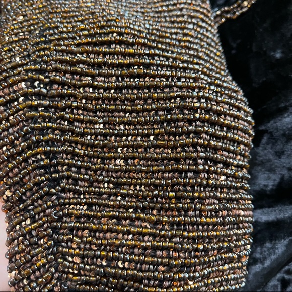 NWT Soft Surroundings black velvet brown beaded embroidered sequin jacket XS - Picture 6 of 13